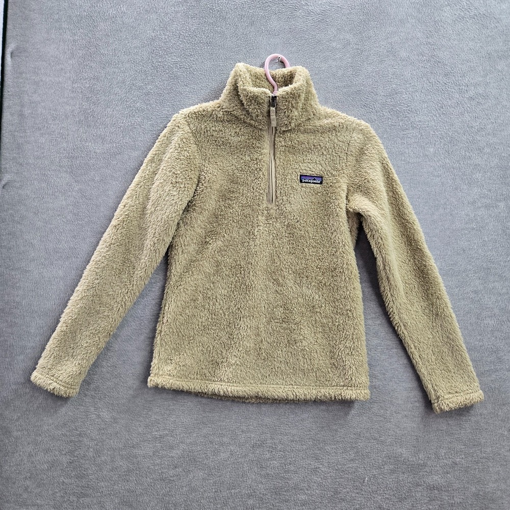 Patagonia Women Sweatshirt‎ XS Brown Los Gatos Sherpa 1/4 Zip Mock Neck Pullover